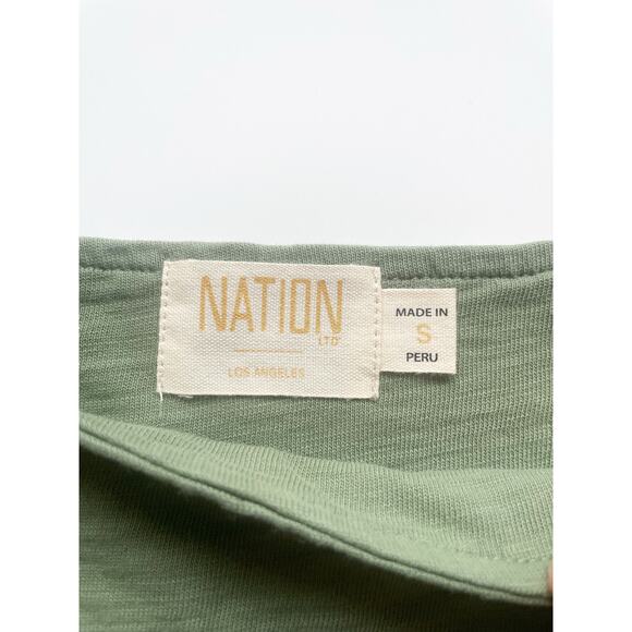 Women's Nation LTD Green Square Neck Cotton Mini Dress Size Small - Picture 3 of 9